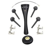 HOODANCOS Juego de Accesorios para Violonchelo de Ébano Kit de Mantenimiento 1 Cuerda de Tracción 4 Perillas 4 Microafinadores y Tapete Antideslizante Ojales Metálicos Herramientas para