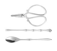 HOODANCOS Juego de Herramientas Bolsa para Mariscos de Acero Inoxidable Plata Tijeras y Tenedor Fácil de Transportar y Almacenar para Patas de Cangrejo y Langosta