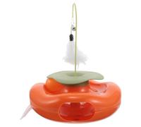 HOODANCOS Juguete Automático para Gatos con Pista Giratoria y Plumas, Juego Interactivo de Rompecabezas para Gatos de Interior, Palo Divertido para Gatitos con Movimiento Inteligente