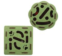 HOODANCOS Juguete Interactivo para Gatos 2 Piezas Laberinto de Fieltro Cuadrado y Flor Verde Rompecabezas de Ejercicio para Gatitos Caja con Pasajes Dinámicos para Juego Interior y