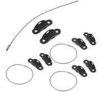 HOODANCOS Kit de 4 Anclajes de Pared para Muebles Negros de Acero Inoxidable, Correas de Seguridad para Estanterías y Tocadores Fáciles de Instalar y Resistentes para Niños
