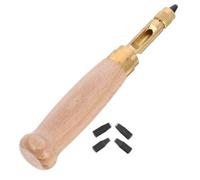 HOODANCOS Kit de 6 Piezas Perforadora de Cuero Puntas Intercambiables de 1.5 a 4mm, Herramienta Manual de Madera y Metal para Manualidades y Encuadernación