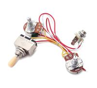HOODANCOS Kit de Cableado para Guitarra Eléctrica Preinstalado Gu202 Potenciómetros Lineales de 500k, Volumen y Tono Material Metal y Plástico, bajo Ruido