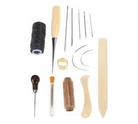 HOODANCOS Kit de Encuadernación 21 Piezas para Libros Hechos a Mano con Hilo Encerado Duradero Agujas de Ojo Grande Punzón con Mango Ergonómico y Plegadora de Hueso - Herramientas para