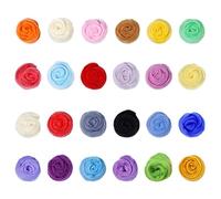 HOODANCOS Kit De Lana De Fieltro Para Manualidades Diy 24 Tiras De Colores Variados Con Agujas Para Fieltrar Ideal Para Proyectos Creativos En Casa Escuela Y Taller