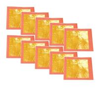 HOODANCOS Láminas de Pan de Oro 24K 99% Puro Tamaño 433X433 CM Paquete de 10 Hojas para Decoración y Manualidades DIY Papel Dorado Metálico para Pintar y Bricolaje Artístico
