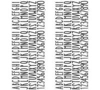 HOODANCOS Letras y Números de Vinilo Autoadhesivas para Buzón y Placa de Puerta, 6 Hojas Resistentes Intemperie y Transparentes para Uso Exterior