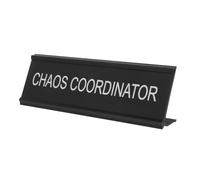 HOODANCOS Letrero de Escritorio para Mediador L Forma, Aleación de Aluminio Negro, Tamaño 6x20 Cm, Placa Identificativa para Oficina y Salas de Mediación, Accesorio Funcional y Resistente