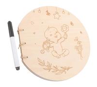 HOODANCOS Libro de Firmas Rústico para Baby Shower, Tamaño Mediano, Papel y Madera Reciclables, Libro de Registro para Fiesta de Bebés, Recuerdo para Futuras Madres y Eventos Infantiles
