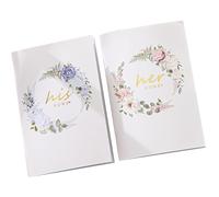 HOODANCOS Libros de Votos Matrimoniales para Novia y Novio Set de 2 Unidades Tamaño Mediano Papel Texturizado Adecuado para Ceremonia de Boda y Despedida de Soltera Tarjetas de