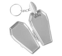 HOODANCOS Llavero Cenicero de Bolsillo Metálico Forma de Ataúd, Mini Cenicero Portátil para Coche, Llavero Ligero y Práctico Adecuado para Uso en Exteriores, Fácil de Limpiar y Transportar