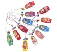 HOODANCOS Llavero para Teléfono Muñecas Rusas Matrioshka, 12 Piezas, Soporte de Correa de Madera de Haya, Decoración Multifuncional para Muñeca y Obsequio Color Aleatorio