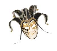 HOODANCOS Máscara Veneciana de Cara Completa Negra para Cosplay y Carnaval, Material Plástico y Tela, sin Olor ni Decoloración, Adecuado para Exposiciones y Actuaciones