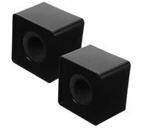 HOODANCOS Micrófonos de Entrevista Portátiles 2 Unidades Abs Negro Forma Cuadrada Bandera para Logo Estación Micrófono, Soporte Profesional para Karaoke y Eventos Musicales