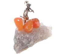 HOODANCOS Mineral Natural de Racimo Figura de Minero Decorativa para Hogar y Oficina Ornamento Vibración Positiva y Protección Energética Color Aleatorio Color Aleatorio