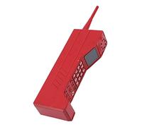 HOODANCOS Modelo Teléfono Móvil Vintage de Hierro Rojo, Estatua Decorativa Retro para Mesa, Adorno Temático Años 80-90, Decoración Hogar y Bar, Accesorio Coleccionista