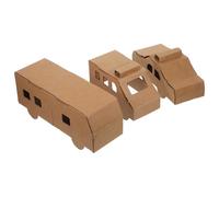 HOODANCOS Modelos de Vehículos de Papel para 3 Piezas Kit de Construcción DIY Cartón Grueso Vehículos Plegables Policía Ambulancia Autobús para Manualidades y Juego Educativo