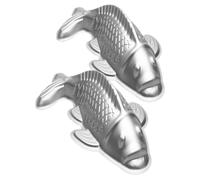 HOODANCOS Moldes para Hornear Pasteles de Arroz 3D Forma Carpa 2 Piezas Aleación de Aluminio Antiadherente para Repostería Gelatina y Chocolate Utensilios Caseros para Cocina y Postres