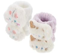 HOODANCOS Muñequera Maquillaje de Coral Fleece Absorbente de Agua, Pulsera Cómoda y Práctica para Lavarse la Cara, Paquete de 4 Piezas para Amigas y Uso Diario