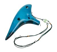 HOODANCOS Ocarina Clásica de Cerámica de 12 Agujeros Tono C Medio Color Azul Instrumento Musical Tradicional Portátil para Principiantes y Adecuado para Aprendizaje y Obsequio