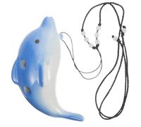 HOODANCOS Ocarina de Cerámica de 6 Agujeros para Principiantes Instrumento Musical Portátil en Color Azul Diseño de Delfín Adecuado Viajes Ocarina Educativa y Decorativa