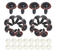 HOODANCOS Ojos de Seguridad de Plástico Marrón 14mm con Arandelas, 100 Juegos para Manualidades, Crochet, Muñecos, Peluches y Animales de Peluche, Accesorios para Artesanía