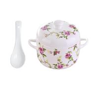 HOODANCOS Olla de Cerámica para Sopa Doble Tapa y Asas Resistente a Altas Temperaturas Tamaño Pequeño Adecuado para Cocina al Vapor y Guisos Suministros de Cocina para Restaurante