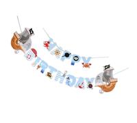 HOODANCOS Pancarta Banderines de Infantil Fiesta de Cumpleaños Temática Pirata Colgantes de Papel y Diseño Festivo y Divertido para Jardín Chimenea