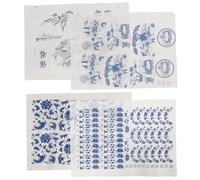 HOODANCOS Papel de Transferencia para Arcilla bajo Cubierta 4 Hojas Calcomanías Cerámicas Clásicas para Decoración de Cerámica Calcas Recortables para Bricolaje y Esmaltado DIY Accesorios