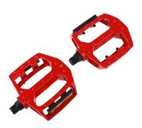 HOODANCOS Pedales para Bicicleta de Aleación de Aluminio Rojo Par Rodamiento Simple Antideslizantes y Resistentes para Ciclismo de Montaña BMX y Uso Diario