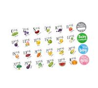 HOODANCOS Pegatinas Vientre de Maternidad 28 Piezas Calcomanías Semanales para Embarazo Accesorios Fotográficos para Registrar Crecimiento de Barriga Ideales para Fotos de Embarazadas