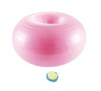 HOODANCOS Pelota de Yoga Antiexplosión Forma de Dona Balón de Entrenamiento para Pilates y Estabilidad Balón Inflable de PVC con Textura Antideslizante y Bomba Incluida Color Rosa para