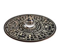 HOODANCOS Pendulum Board Divinación con Cristal Tablero de Madera para Lecturas Espirituales y Decoración Hogar con Símbolos Claros y Diseño Rustico Grande para Rituales y Decoración