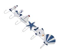 HOODANCOS Perchero de Pared Estilo Mediterráneo de Madera Gancho Creativo con Colgadores Fácil Instalación sin Daños para Recibidor Cocina Baño y Dormitorio