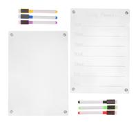 HOODANCOS Pizarra Magnética de Borrado en Seco Acrílica A4 Combinada, Planificador Semanal y Diario para Nevera 6 Rotuladores Blancos, Tablero de Mensajes Reutilizable para Oficina y Hogar