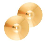 HOODANCOS Platillos de Batería de Latón Dorado para Kit de Batería de Jazz, 2 Piezas Profesionales Resistentes Decoloración y Antioxidantes