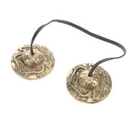HOODANCOS Platillos Rituales de Cobre Dorado para Meditación y Yoga, Campana de Meditación Tibetana Pulida y Afinada Que Produce Sonido Puro y Melodioso