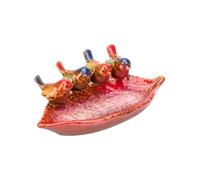 HOODANCOS Plato Bebedero Cerámico Vintage para Pájaros Diseño con Pájaro Ornamento Artesanal para Jardín y Hogar Decoración Práctica y Elegante Color Aleatorio Color Color Aleatorio