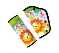 HOODANCOS Protector de Coche Infantil para Cinturón, Almohadillas Ajustables de Felpa Gruesa Diseño de León, Funda para Hombro y Abdomen, Accesorios Seguros Automóvil