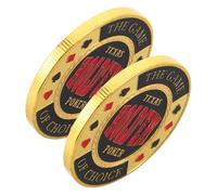 HOODANCOS Protectores Metálicos para Cartas de Póker en Forma de Moneda, 2 Piezas, Aleación Resistente al Desgaste, Accesorio para Juegos de Mesa y Recuerdo Coleccionable, Adecuado