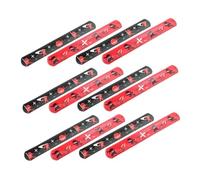 HOODANCOS Pulseras Ninja Slap, Juego de 24 Piezas (2 Modelos X 12 Unidades), Pulseras de Presión Decorativas en Negro y Rojo, Accesorios para Fiestas y Recuerdos Infantiles