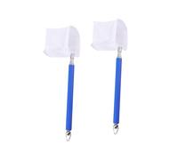 HOODANCOS Redes Telescópicas para Peceras 2 Piezas Malla Fina Cuadrada Azul Mango Extensible de Acero Inoxidable de 17 a 52 CM para Acuarios Pequeños Estanques y Captura de Camarones