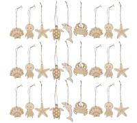 HOODANCOS Rodajas de Madera para Manualidades de Animales Marinos sin Pintar 60 Piezas Mixtas Tamaños 1 3 7 8 10 13 Formas Naturales para Bricolaje Decoración de Fiestas Temáticas