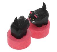 HOODANCOS Sacapuntas de Madera Forma de Gato Negro 2 Unidades Portátil y Creativo Sacapuntas de Mano para Escuela y Escritorio Obsequio Original para Fiestas y Aula