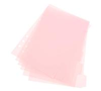 HOODANCOS Separadores de Carpeta A5 de Plástico PP Rosa 6 Unidades Desmontables para Cuadernos y Agendas Divisores de Página Extraíbles para Material de Oficina Escolar