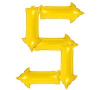 HOODANCOS Set de 5 Globos de Aluminio Forma de Flecha Amarilla Tamaño Pequeño 18X38 CM para Decoración de Fiestas de Cumpleaños Bodas y Eventos Globos Decorativos para Interiores y