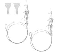 HOODANCOS Sistema para Colgar Cuadros Pack de 2 Piezas Ganchos Ajustables y Cuerda de Acero Plata, Longitud Regulable, Diseño Elegante y Estable para de y Pósters