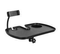 HOODANCOS Soporte para Micrófono Negro de Abs Abrazadera Fácil de Instalar para Transmisiones y Discursos, Bandeja de Almacenamiento Portátil y Resistente