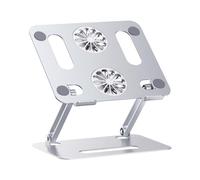 HOODANCOS Soporte Ventilado para Portátil y Refrigeración Doble Ventilador y Elevación Regulable en Aleación de Aluminio para Decoración Verano