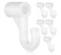 HOODANCOS Soportes Ajustables para Barra Colgante de Armario, 6 Piezas White de plástico Resistentes para dormitorios y armarios de Tela